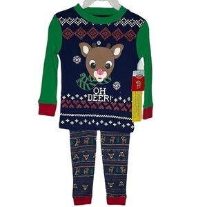 Rudolf the red nose rain deer boys pajamas